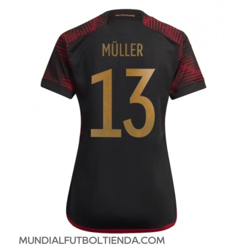 Camiseta Alemania Thomas Muller #13 Segunda Equipación Replica Mundial 2022 para mujer mangas cortas